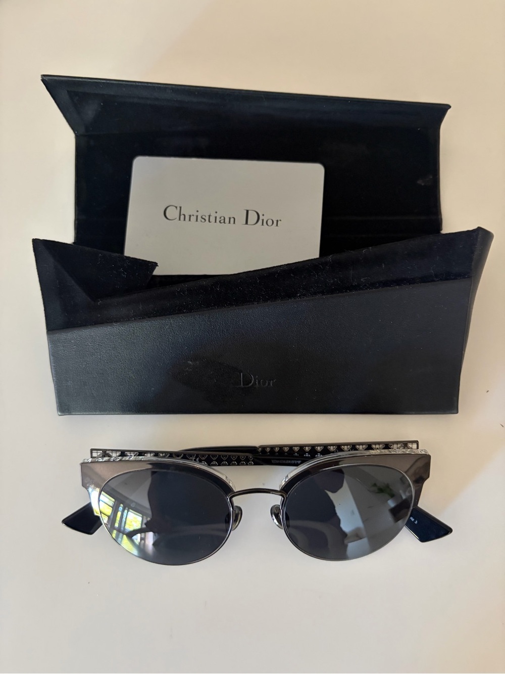 Christian Dior Black Aviators Sunglasses